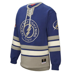 Tampa Bay Lightning Mitchell & Ness Women's Heritage Lace-Up Pullover Sweatshirt - Blue - NHL 202660262