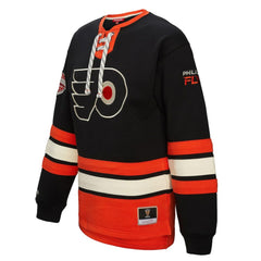 Philadelphia Flyers Mitchell & Ness Women's Heritage Lace-Up Pullover Sweatshirt - Black - NHL 202660263
