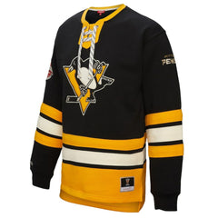 Pittsburgh Penguins Mitchell & Ness Women's Heritage Lace-Up Pullover Sweatshirt - Black - NHL 202660264