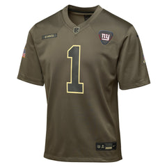 Nike Malik Nabers New York Giants Youth 2025 Salute to Service Game Jersey Olive