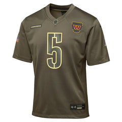 Nike Jayden Daniels Washington Commanders Youth 2025 Salute to Service Game Jersey Olive
