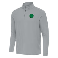 Pittsburgh Steelers Antigua St Patrick Day Intent Quarter-Zip Pullover Top Gray