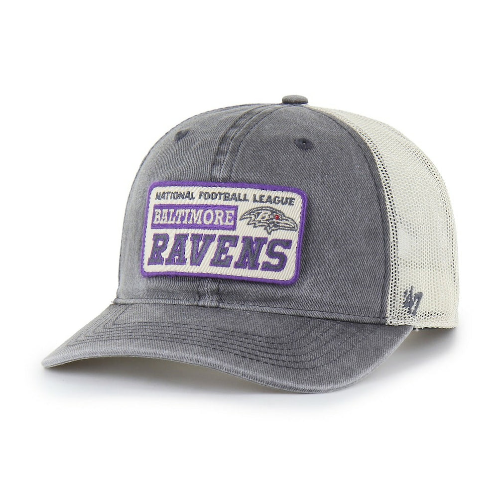 47 brand Baltimore Ravens '47 Canteen Relaxed Trucker Adjustable Hat Charcoal