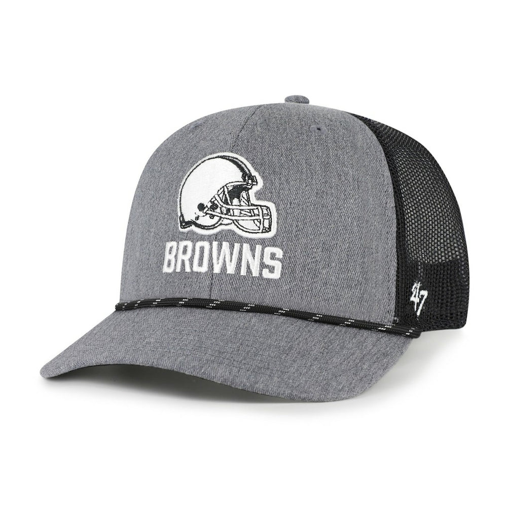 47 brand Cleveland Browns '47 Carbon Rope Trucker Adjustable Hat Heather Charcoal
