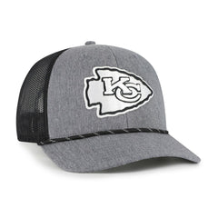 47 brand Kansas City Chiefs '47 Carbon Rope Trucker Adjustable Hat Heather Charcoal