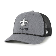 47 brand New Orleans Saints '47 Carbon Rope Trucker Adjustable Hat Heather Charcoal