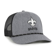 47 brand New Orleans Saints '47 Carbon Rope Trucker Adjustable Hat Heather Charcoal
