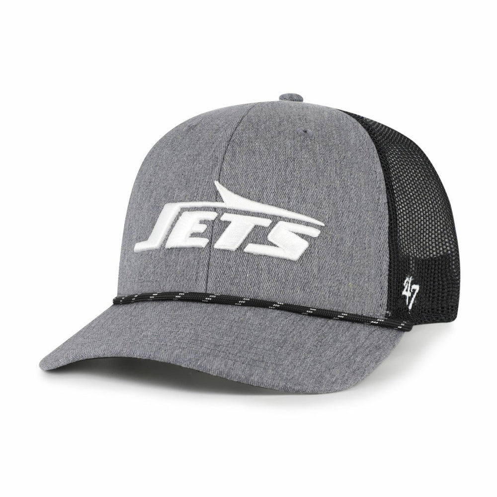 47 brand New York Jets '47 Carbon Rope Trucker Adjustable Hat Heather Charcoal