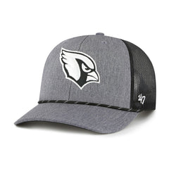 47 brand Arizona Cardinals '47 Carbon Rope Trucker Adjustable Hat Heather Charcoal