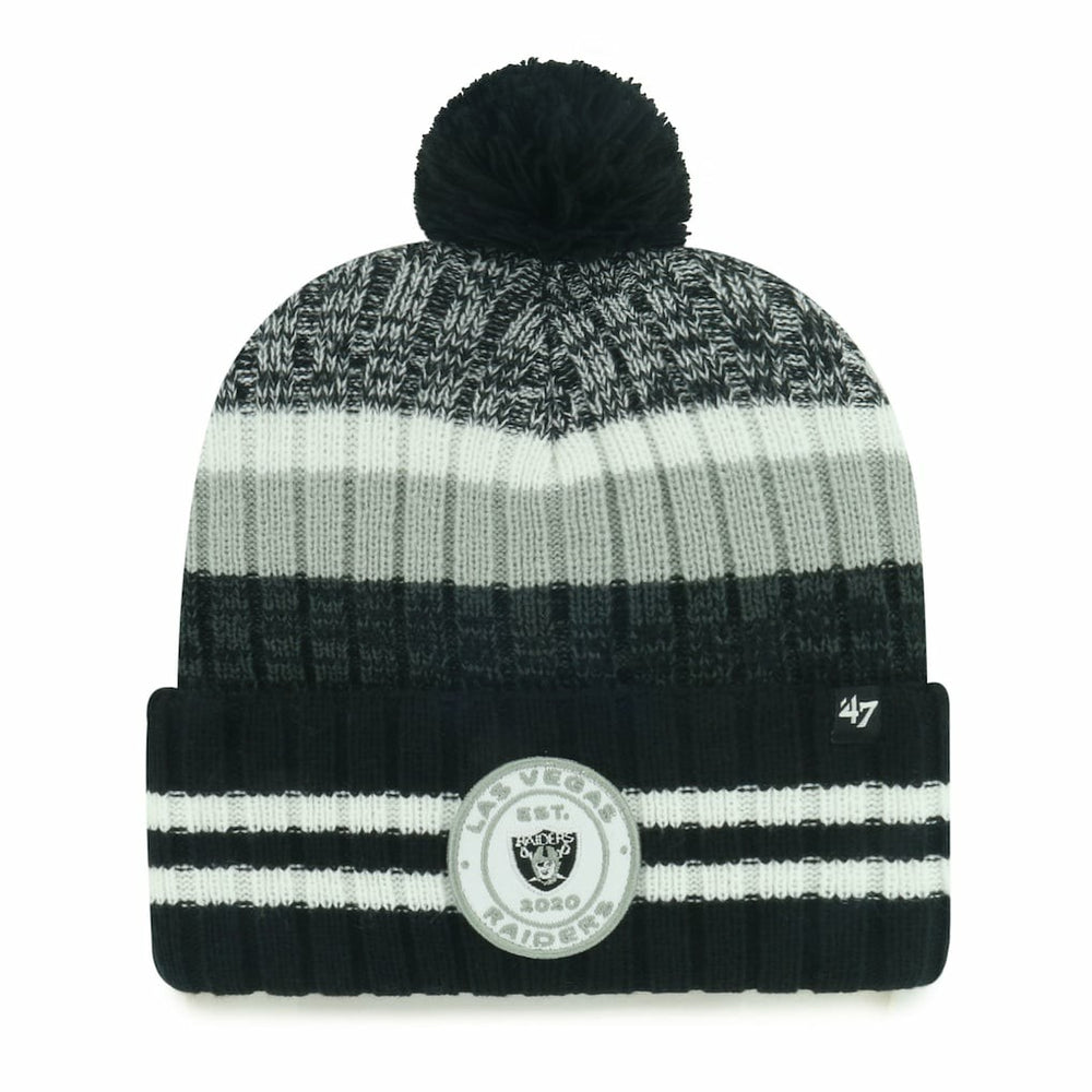 47 brand Las Vegas Raiders '47 Quiver Cuffed Knit Hat with Pom