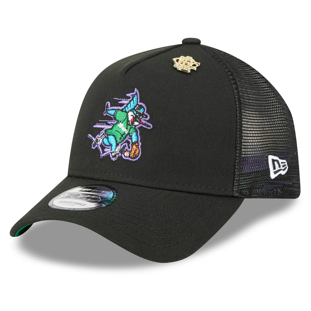Miami Marlins New Era 2025 Big League Chew A-Frame 9FORTY Adjustable Trucker Hat - Black - New Era Sale