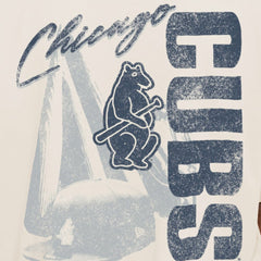 Chicago Cubs New Era Cooperstown Collection Oversized Throwback Distressed T-Shirt - Cream - New Era Lifestyle