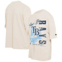 Tampa Bay Rays New Era Cooperstown Collection Oversized Throwback Distressed T-Shirt - Cream - New Era Discount
