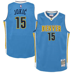 Nikola Jokic Denver Nuggets Youth 2016/17 Hardwood Classics Swingman Jersey for sale Light Blue | Mitchell & Ness online