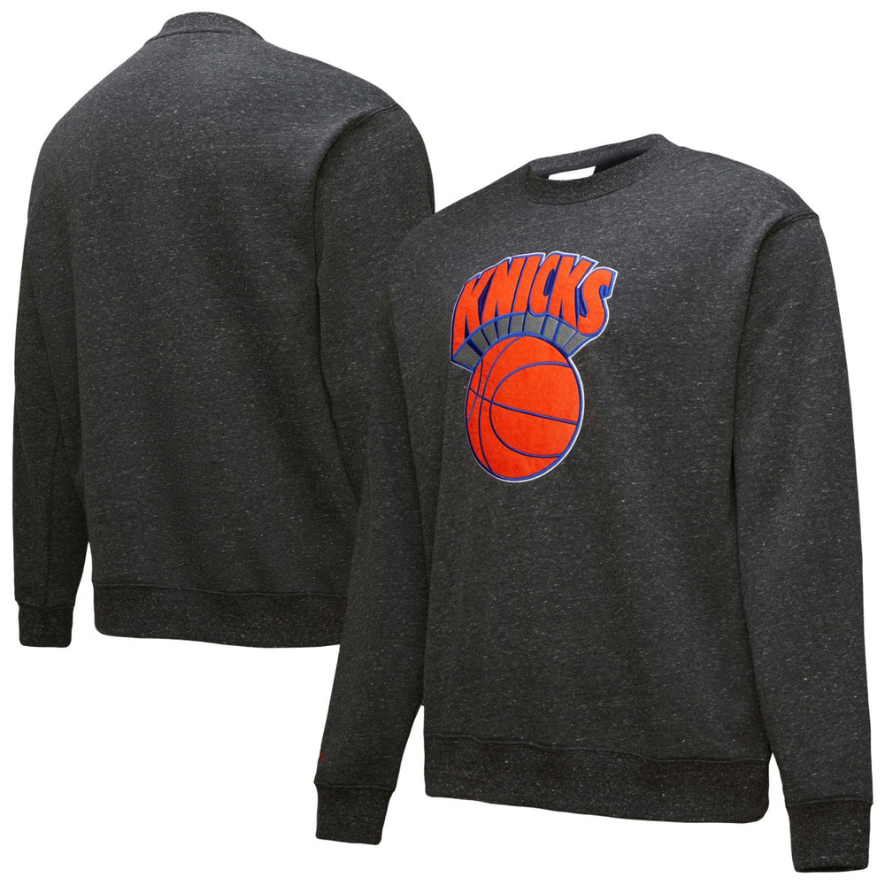 New York Knicks Hardwood Classics Blackout Collection Snow Washed Pullover Sweatshirt Black
