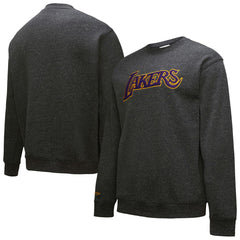 Los Angeles Lakers Black Out Collection Snow Washed Vintage Logo Pullover Sweatshirt Black | Mitchell & Ness online