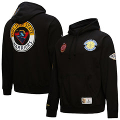 Golden State Warriors Hardwood Classics Blackout Collection Pullover Hoodie for sale Black | Mitchell & Ness