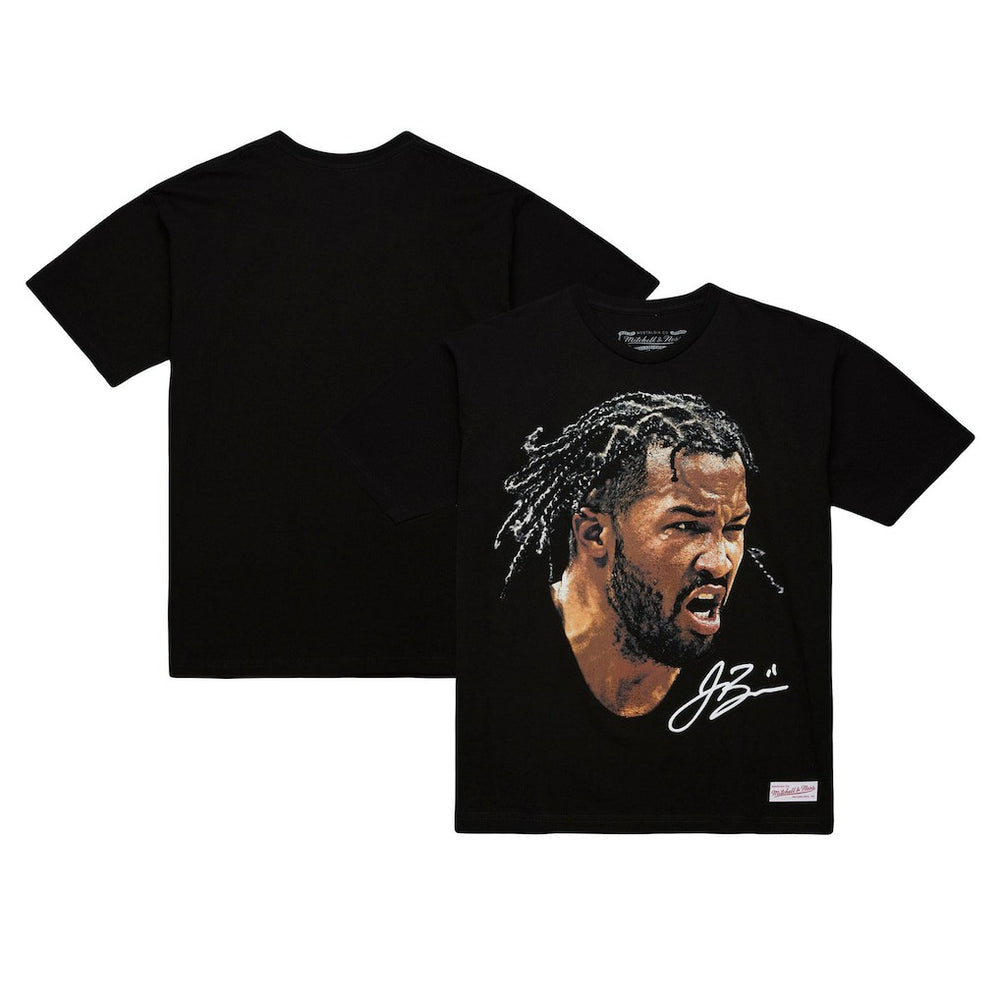 Jalen Brunson NBA Unisex Real Big Face Player T-Shirt Black | Mitchell & Ness for sale