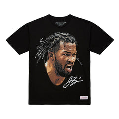 Jalen Brunson NBA Unisex Real Big Face Player T-Shirt Black | Mitchell & Ness for sale