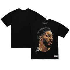 Jayson Tatum NBA Unisex Real Big Face Player T-Shirt Black | Mitchell & Ness US