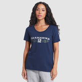 Nike Seattle Seahawks Women's 2025 Rivalries Collection Slub Dri-FIT T-Shirt College Navy