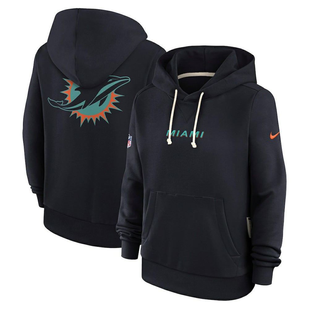 Nike Miami Dolphins Women's 2025 Rivalries Collection Standard Issue Sideline Dri-FIT Hoodie Pitch Blue