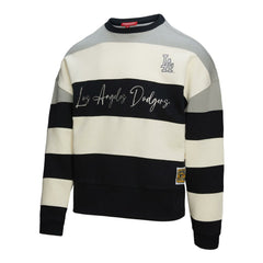 Los Angeles Dodgers Mitchell & Ness Women's Cooperstown Collection Blocked Fleece Pullover Sweatshirt- Gray/Black - Mitchell & Ness Sale