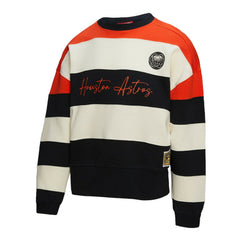 Houston Astros Mitchell & Ness Women's Cooperstown Collection Blocked Fleece Pullover Sweatshirt- Orange/Black - Mitchell & Ness Online