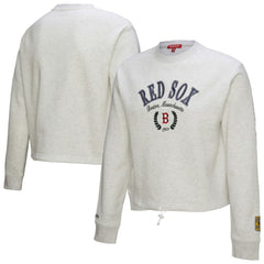 Boston Red Sox Mitchell & Ness Women's Cropped Toggle Pullover Sweatshirt - Heather Gray - Mitchell & Ness Online