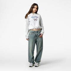 Atlanta Braves Mitchell & Ness Women's Cropped Toggle Pullover Sweatshirt - Heather Gray - Mitchell & Ness Online