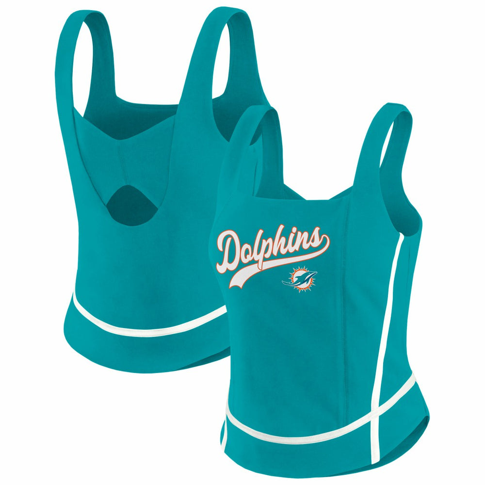 Miami Dolphins WEAR by Erin Andrews Women's Square Neck Tank Top Aqua