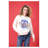 Philadelphia Phillies Terez Women's Oversized Gemstone Logo Sweatshirt - Cream - MLB Lifestyle