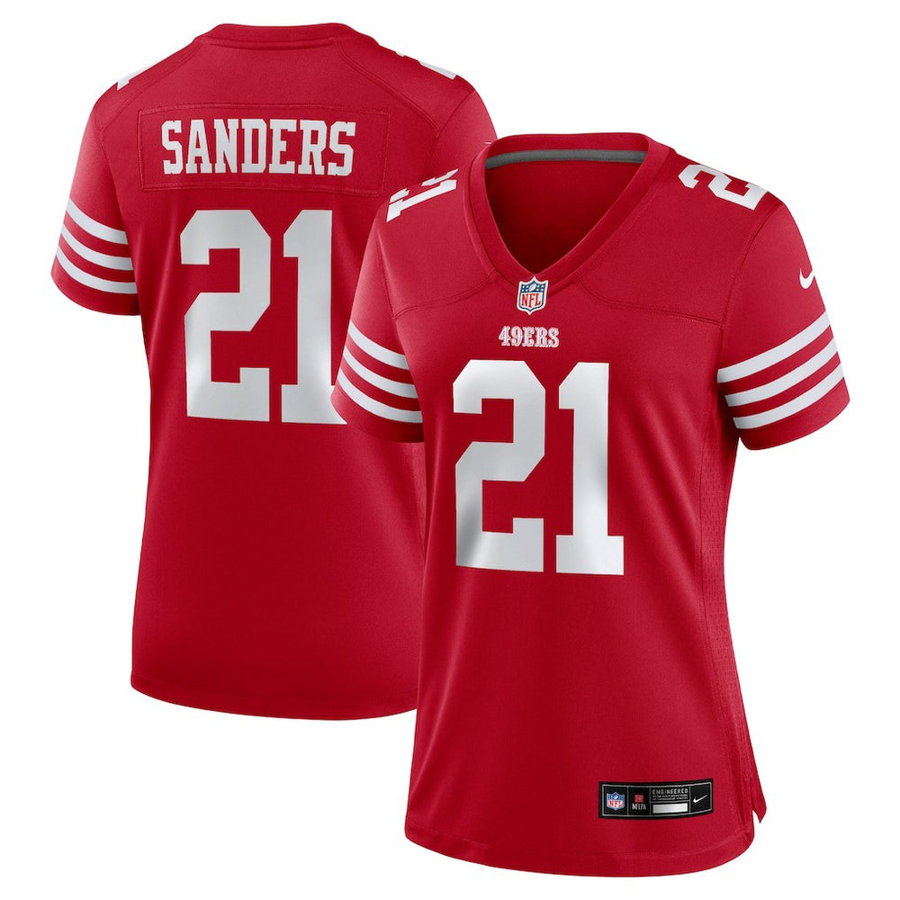 Nike Deion Sanders San Francisco 49ers Women's Retired Player Game Jersey Scarlet