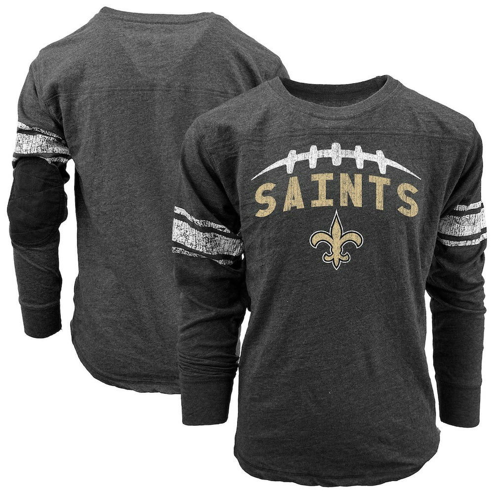 New Orleans Saints Wes & Willy Youth Football Long Sleeve T-Shirt Black