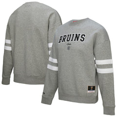 Boston Bruins Mitchell & Ness Women's Logo Lightweight Pullover Sweatshirt - Heather Gray - NHL 202679016