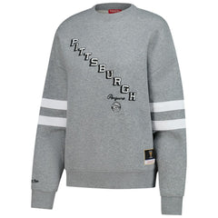 Pittsburgh Penguins Mitchell & Ness Women's Logo Lightweight Pullover Sweatshirt - Heather Gray - NHL 202679018