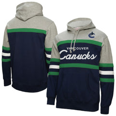 Vancouver Canucks Mitchell & Ness Head Coach Pullover Hoodie - Navy/Gray - NHL 202679030