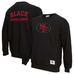 Mitchell & Ness San Francisco 49ers Unisex Black Excellence Collection Icon Pullover Sweatshirt Black