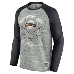 San Francisco Giants Darius Rucker Collection by Fanatics Raw Edge Raglan Long Sleeve Baseball T-Shirt - Heather Gray - Fanatics on Sale