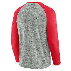 Cincinnati Reds Darius Rucker Collection by Fanatics Raw Edge Raglan Long Sleeve Baseball T-Shirt - Heather Gray - Fanatics Lifestyle