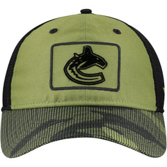 Vancouver Canucks Fanatics Military Appreciation Trucker Adjustable Hat - Olive - NHL 202682999
