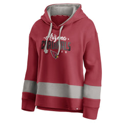 Fanatics Arizona Cardinals Women's Huddle Up Fundamental Fleece Color Block Pullover Hoodie Cardinal/Gray