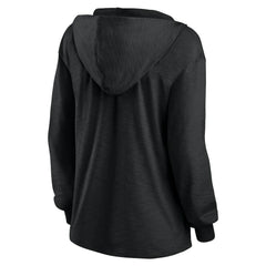 Fanatics Pittsburgh Steelers Women's Blackout Slub Hoodie V-Neck Long Sleeve T-Shirt