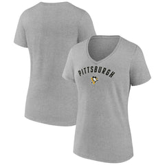 Pittsburgh Penguins Fanatics Women's V-Neck T-Shirt - Gray - NHL 202683630
