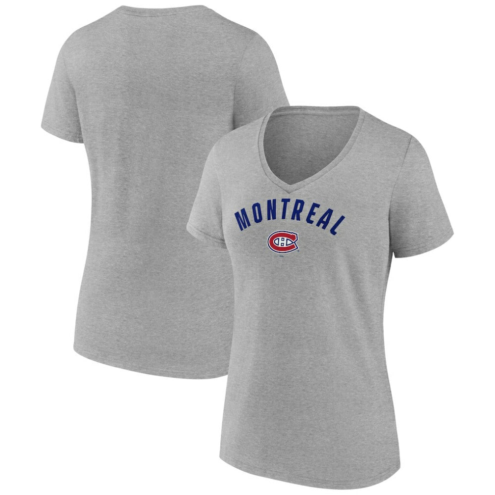 Montreal Canadiens Fanatics Women's V-Neck T-Shirt - Gray - NHL 202683632