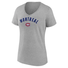 Montreal Canadiens Fanatics Women's V-Neck T-Shirt - Gray - NHL 202683632