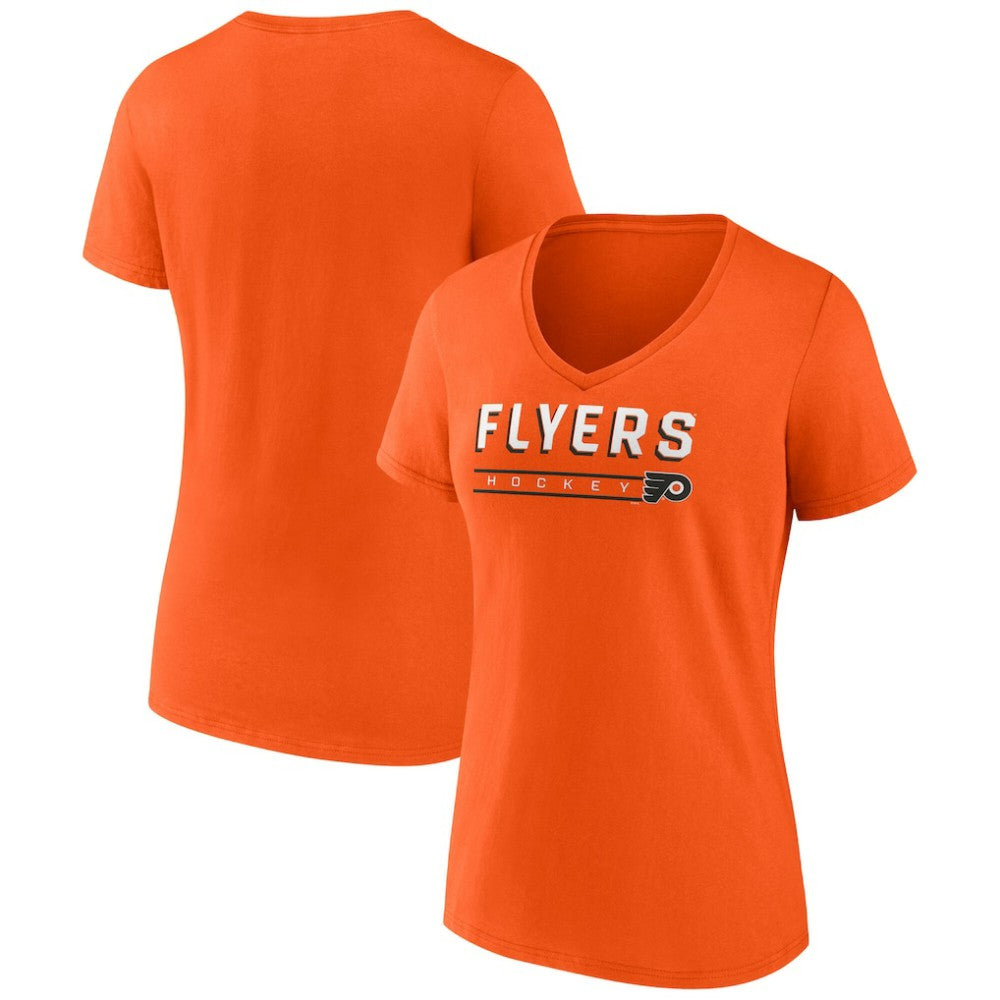 Philadelphia Flyers Fanatics Women's V-Neck T-Shirt - Orange - NHL 202683636
