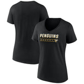 Pittsburgh Penguins Fanatics Women's V-Neck T-Shirt - Black - NHL 202683640