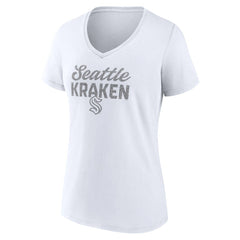 Seattle Kraken Fanatics Women's White Out V-Neck T-Shirt - NHL 202683647