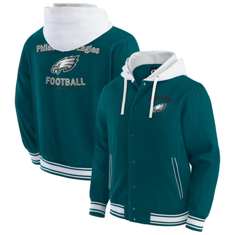 Fanatics Philadelphia Eagles Darius Rucker Collection Full-Snap Hoodie Jacket Midnight Green